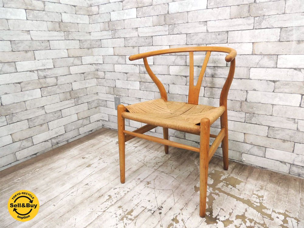 カールハンセン&サン Carl Hansen & son ビンテージ Yチェア オーク材 オイルフィニッシュ 白紙シール ハンスJウェグナー デンマーク ●