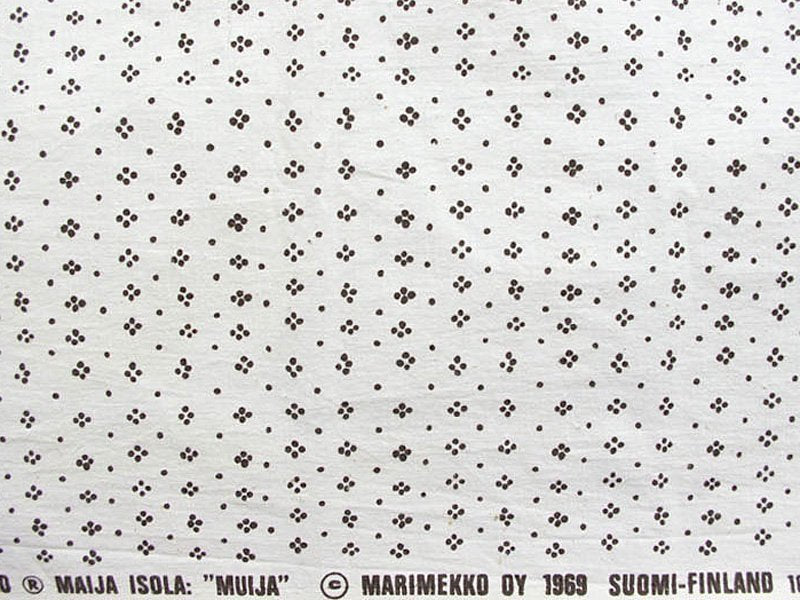 マリメッコ marimekko ムイヤ MUIJA ホワイト 125×140 ビンテージ ファブリック 生地 マイヤ・イソラ Maija Isola ●