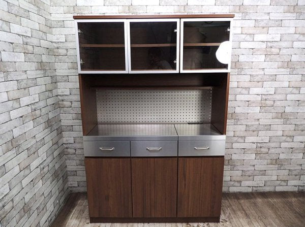 ウニコ unico ストラーダ STRADA キッチンボード W1200 扉仕様( カップボード 食器棚 レンジボード ) 現行品 定価:15.3万! ◇