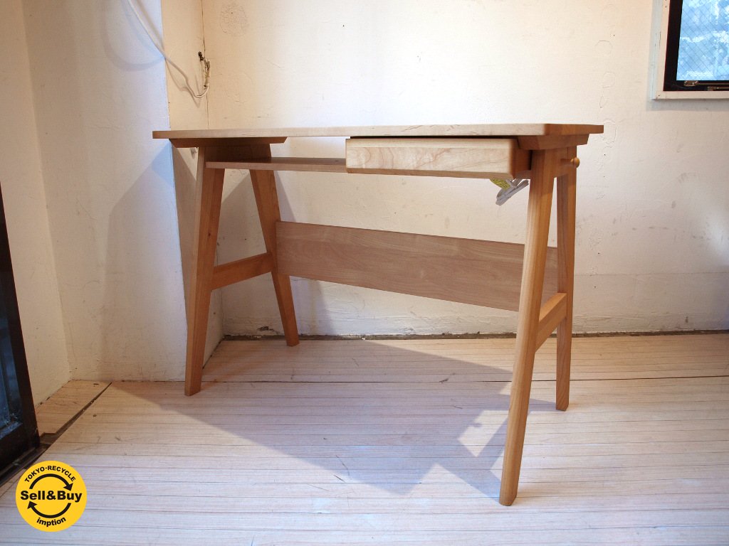 堀田木工所 HOTTA WOODY スキップ デスク SKIP DESK アルダー材 UVフィニッシュオイル仕上げ ドロワー左右付替可能 幅100cm ★