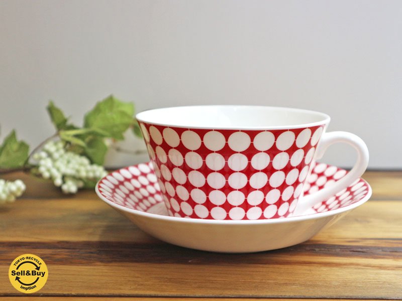 グスタフスベリ GUSTAVSBERG エヴァ EVA ティーカップ&ソーサー C&S 復刻版 未使用品 ◎