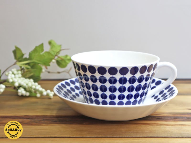 グスタフスベリ GUSTAVSBERG アダム ADAM ティーカップ&ソーサー C&S 復刻版 未使用品 ◎