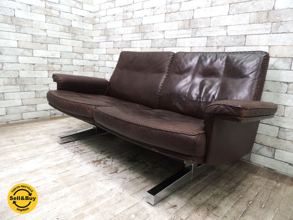 デセデ de Sede DS-35 本革ビンテージ 2pソファ 2シーター W150cm モビリア スイス ●