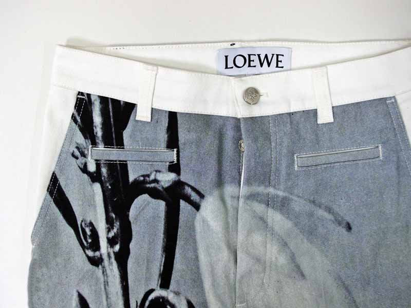 ロエベ LOEWE フィッシャーマンデニム Fisherman Trousers Botanical ホワイト size36 ジョナサン・アンダーソン ●