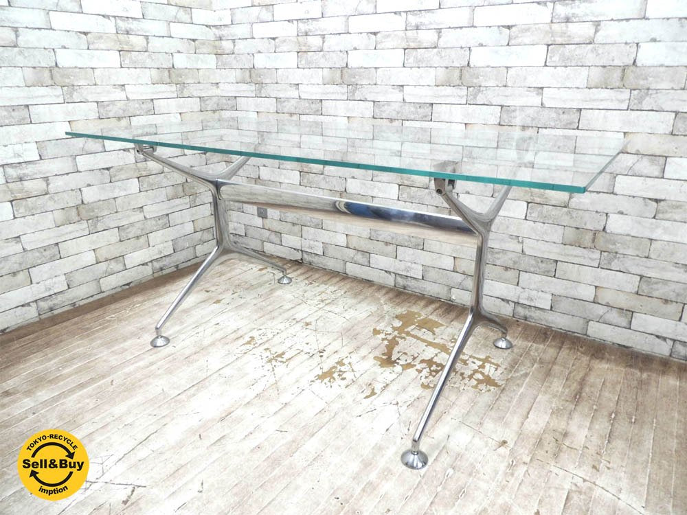 アリアス Alias フレームテーブル FLAME TABLE W160cm アルベルトメダ Cassina カッシーナ取扱 ガラス天板 ダイニングテーブル ●