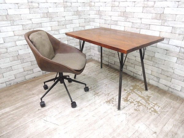 ジャーナルスタンダードファニチャー jsF サンク ダイニングテーブルS SENS DINING TABLE S オーク無垢材 アイアン 鉄脚 インダストリアル デスク カフェテーブル ◇