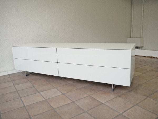カッシーナ・イクスシー Cassina IXC. EDITION ロータス LOTUS シアターボード W1400 G.ホワイト 美品 定価¥194,400- AVボード ローボード テレビボード ◇