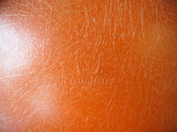 ハーマンミラー HermanMiller C&R. イームズ Eames 70's ビンテージ 2nd サイドシェルチェア Hベース DSX オレンジ色 フルオリジナル 名作チェア ◇