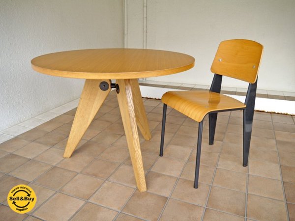 ヴィトラ vitra. ジャン・プルーヴェ Jean Prouve ゲリドン 90 テーブル Gueridon 90 オーク 限定廃盤 2002年 エディション 入手困難 フレンチモダン UAM ◇