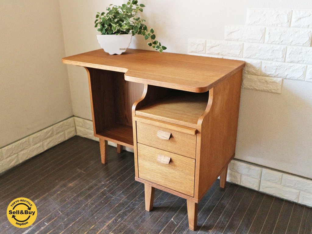 ウニコ unico クルト KURT 片袖 デスク オーク材 北欧スタイル W87 ◎