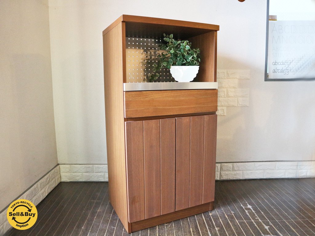 ウニコ unico ストラーダ STRADA レンジボード 食器棚 アッシュ材 ステンレス キッチン収納 ◎