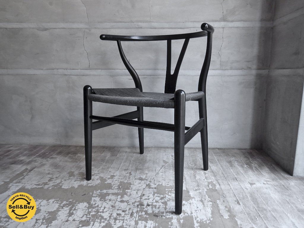 カール ハンセン & サン Carl Hansen & Son Yチェア CH24 ハンス・J・ウェグナー ビーチ材 ブラックペーパーコード A ♪