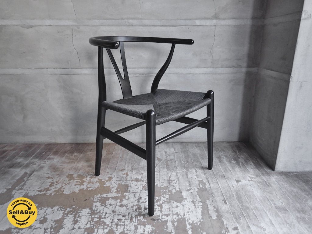カール ハンセン & サン Carl Hansen & Son Yチェア CH24 ハンス・J・ウェグナー ビーチ材 ブラックペーパーコード B ♪