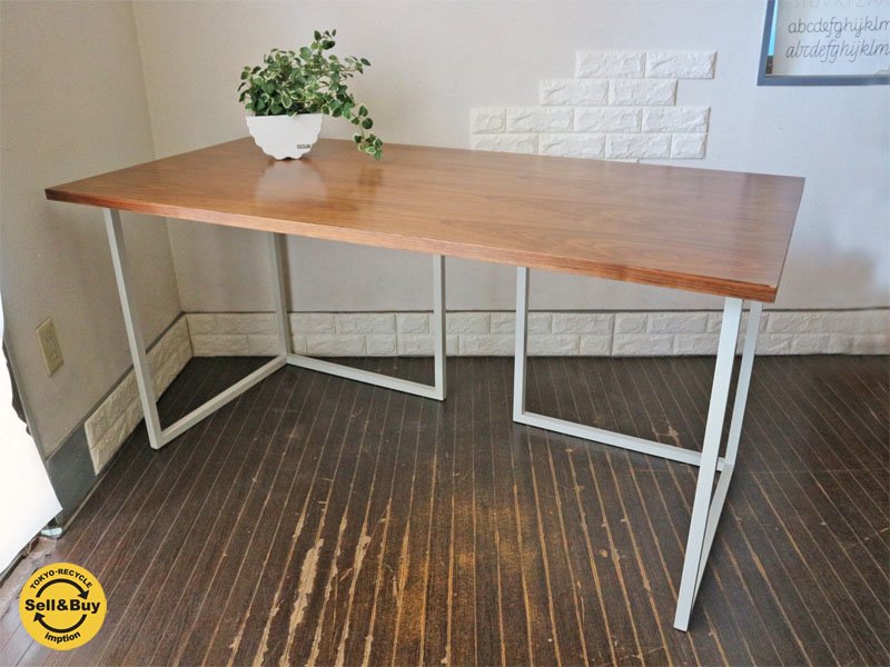 ビスレー BISLEY デスクプラン DESK PLAN シリーズ ウォールナット天板 & Lフット ホワイト W150 ◎