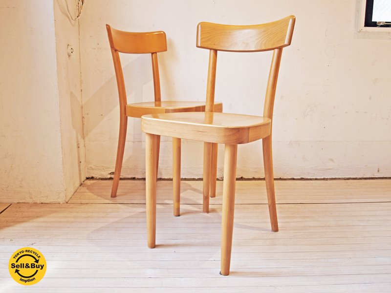 スカンジナビアンスタイル ダイニングチェア 2脚セット ブナ材 ナチュラルカラー 北欧テイスト ★