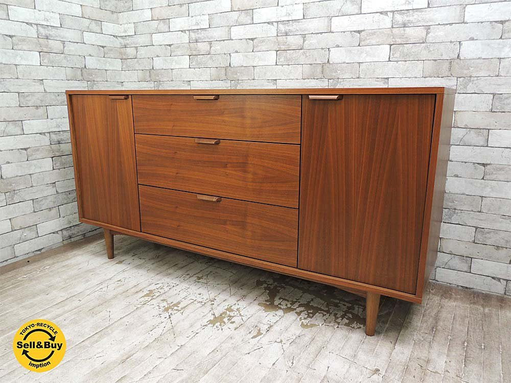 ウニコ unico ホルム HOLM サイドボード キャビネット ウォールナット材 w160cm 北欧モダンスタイル ●