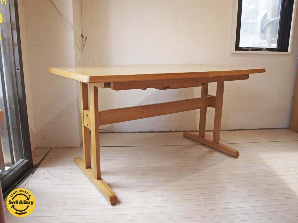 イバタインテリア ibata interior 飛騨の家具 オーク材 エクステンション ダイニングテーブル 伸長式 140cm/180cm ★