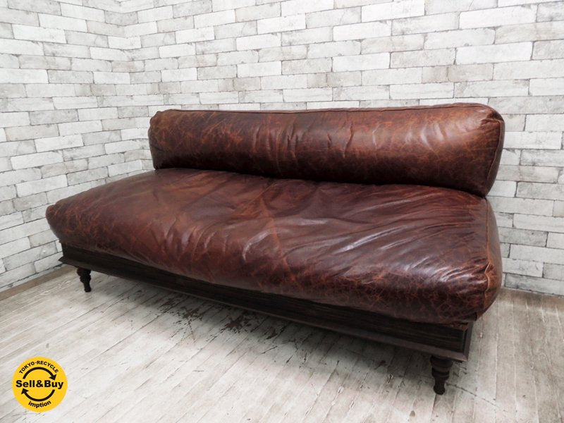 ジャーナルスタンダードファニチャー journal standard Furniture ナンシー NANCY レザーソファ 牛革 フェザークッション W170cm レトロ インダストリアル ●