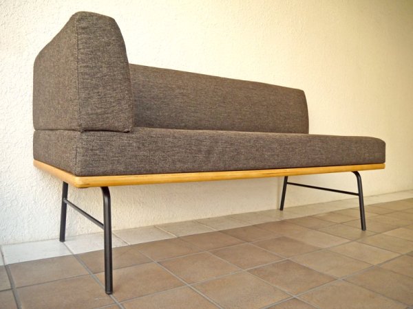 ウニコ unico ファニート FUNEAT ベンチアーム W1380 2p コーナーソファ オーク材×スチールレッグ スクール UKビンテージ ブリティッシュスタイル ◇