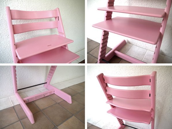 ストッケ STOKKE A/S ベビーチェア トリップトラップ TRIPP TRAPP 新型 ピンク ステップアップ ハイチェア 子供椅子 ◇