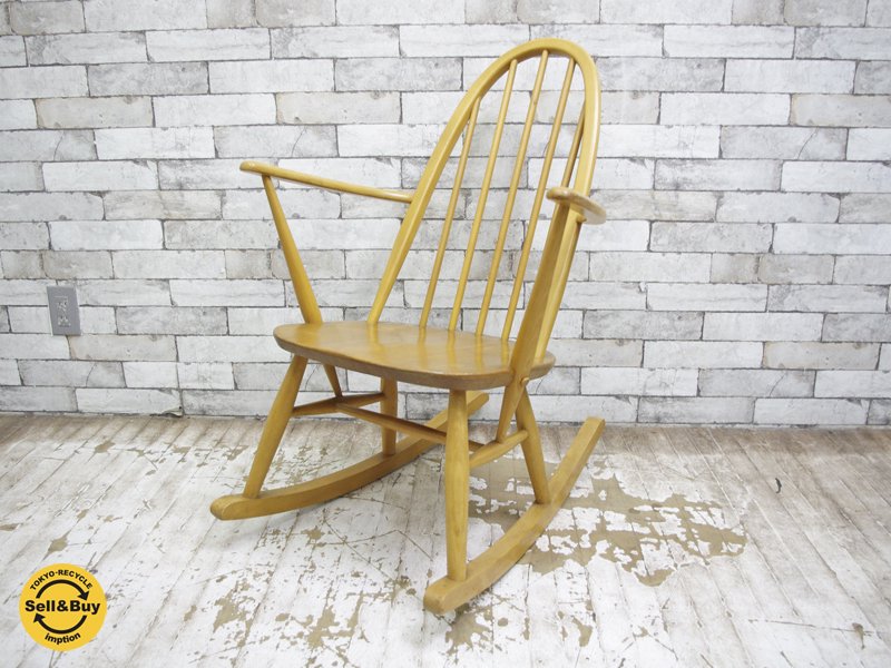 アーコール Ercol クェーカー ロッキングチェア 英国 ヴィンテージ アーム チェア ●