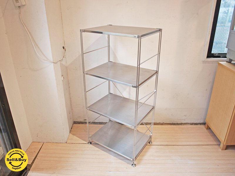 無印良品 MUJI ステンレス ユニットシェルフ ステンレス棚セット 中 4段 幅 56cm ★