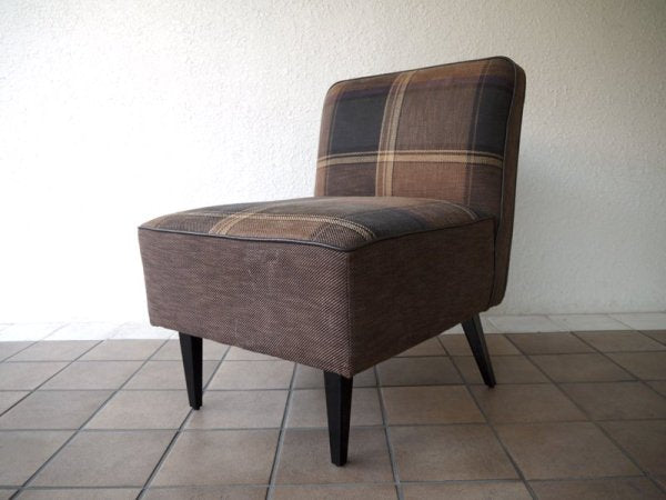 クラッシュゲート CRASH GATE タブレザーワークス tabu Leather Works チェルシー CHELSEA ソファ 1人掛け チェック柄イタリア製生地×レザー カフェチェア ◇