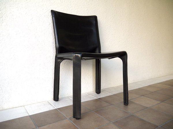 カッシーナ Cassina 412 キャブ CAB アームレスチェア 黒 巨匠マリオ・ベリーニ '77デザイン MoMAパーマネントコレクション 定価¥213,840- B ◇