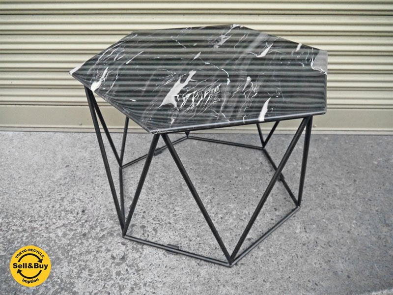 アルモニア ARMONIA 美品 トリアス Trias マーブル センターテーブル 大理石天板 ヘキサゴン 六角形 ローテーブル サイドテーブル 定価¥39,900- ◇