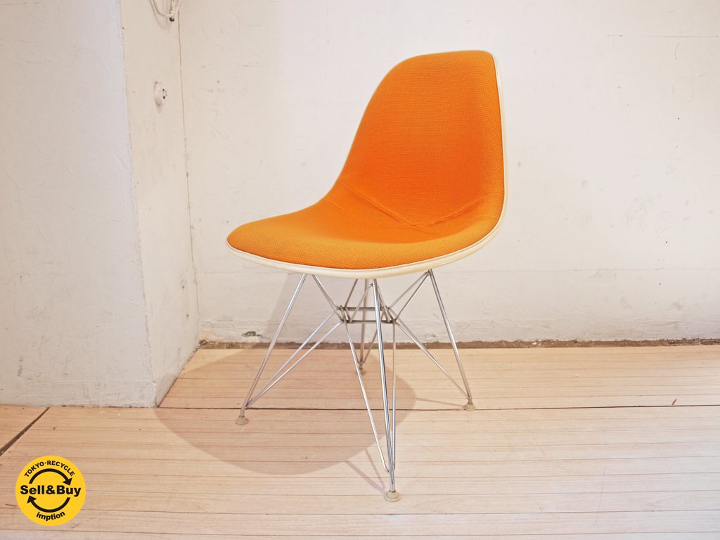 ハーマンミラー Herman Miller ビンテージ 3rd サイドシェルチェア Side shell chair チャールズ & レイ・イームズ ファブリック オレンジカラー ★