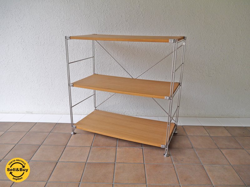 無印良品 MUJI ステンレスユニットシェルフ タモ材棚セット ワイド 小 オープンラック キッチンラック ディスプレイ棚 ◇