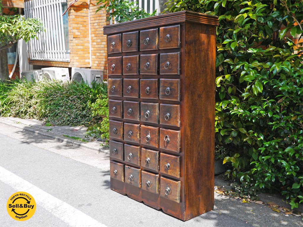 オールドメゾン old maison チェスト 7段28杯 抽斗 古材 収納 ■