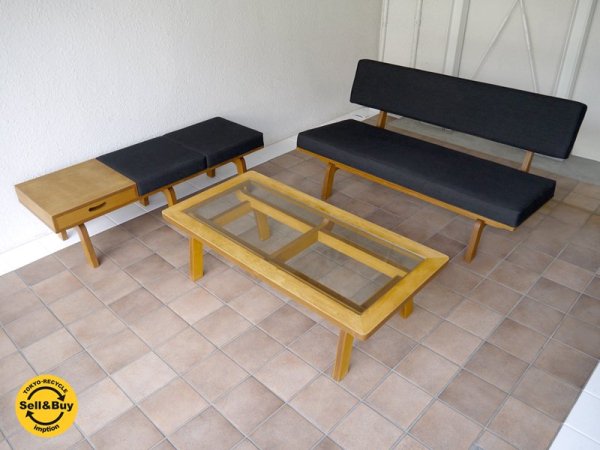 グラフ graf ナラティヴ Narrative シリーズ 3/6 コーヒーテーブル シナ材 L.ブラウン ワックス仕上げ 定価¥120,960- ガラス天板 ローテーブル リビングテーブル ◇