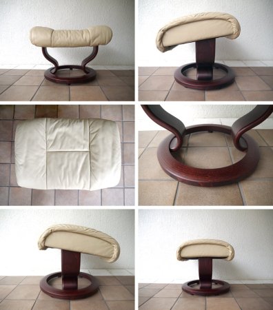 ノルウェー EKORNES エコーネス社 Stressless ストレスレス 現行モデル ¥379,080- 上位機種 美品 Reno レノ バニラ Mサイズ + オットマン 取説等完備 ◇