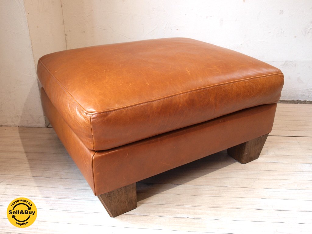 アクメファニチャー ACME Furniture フレスノ オットマン FRESNO OTTOMAN オイルレザー ラバーウッド アメリカンテイスト ★