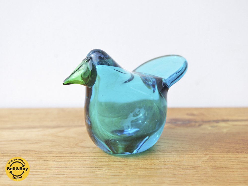 イッタラ iittala シエッポ Sieppo ライトブルー×グリーン 1970年代 ビンテージ 初期 オリジナル オイヴァ・トイッカ Oiva Toikka バードコレクション ●