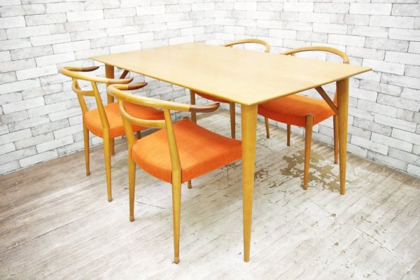 日進木工 Nissin ホワイトウッド White Wood シリーズ オーク材 ダイニングテーブル WOT-681 W150cm 定価¥179.280- ●