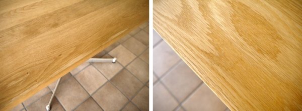 グリニッチ greeniche カフェテーブル W90×D70 オーク無垢トップ & Xレッグ 定価¥50,760- 状態良好 ダイニングテーブル ナチュラル リビングテーブル 現行◇