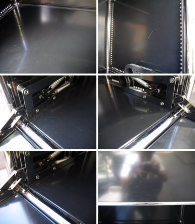 ハラーシステム USM Modular Furniture 3段キャビネット ドロップドア ブラック w78 ■