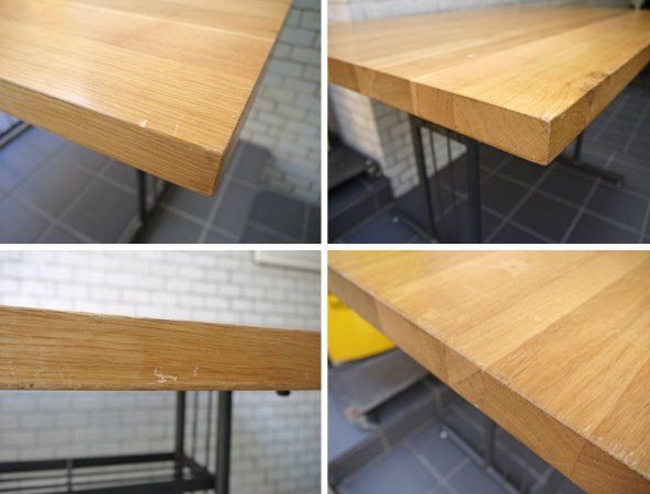 クラッシュゲート CRASH GATE ノットアンティークス Knot antiques グリット2 GRIT? リビングダイニングテーブル オーク無垢材天板 アイアンレッグ W110 ■