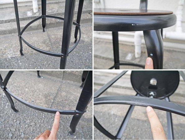 ニコルチェア NICOLLE CHAIR 60 ブラック スチール ハイチェア 専用牛革シートパッド付き ザ・コンランショップ THE CONRAN SHOP 取扱い 総額:46,440円 A ◇