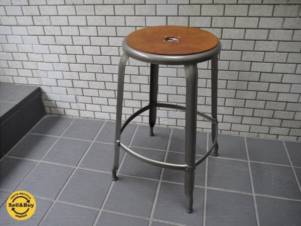 MIJL ニコルチェア NICOLLE CHAIR 60 グレースチール ハイスツール 専用牛革シートパッド付き ザ・コンランショップ THE CONRAN SHOP 取扱い A ■