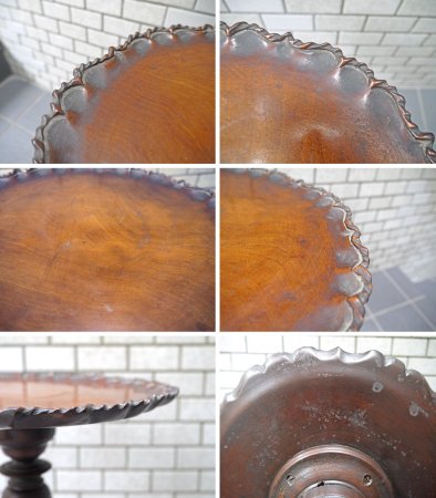 UKビンテージ サイドテーブル ワインテーブル ジョージアン様式 マホガニー材 花台 英国家具 ■