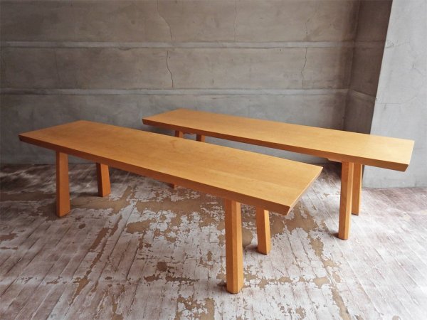 カンディハウス CONDE HOUSE ツイスト TWIST ベンチ 楢無垢材 センターテーブル 佐戸川 清 廃番 A ♪