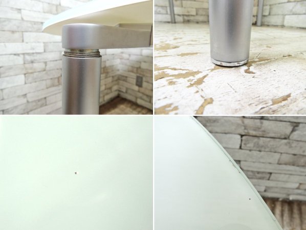 フリッツハンセン Fritz Hansen プラーノ PLANO ラウンドテーブル ガラス天板 Φ107cm デンマーク 北欧モダン 廃盤 定価¥320,250- ●