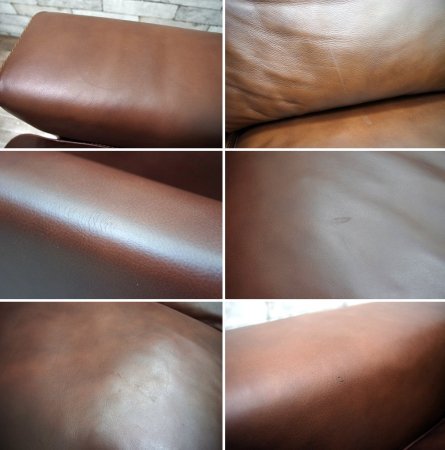 ウニコ unico 現行 モルン MOLN 受注生産品 レザーソファ 2シーター ( ニ人掛け ) 最高級本革 J1A ブラウン × フェザークッション × Sスプリング ビンテージスタイル ◇