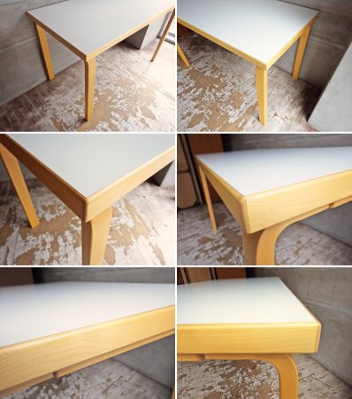 アルテック Artek 80A ダイニングテーブル デスク ホワイト ラミネートトップ 幅120cm アルヴァ・アアルト デザイン ♪