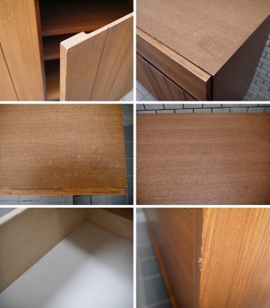 ウニコ unico ストラーダ STRADA サイドボード キャビネット ニレ材×ステンレス w160cm ■