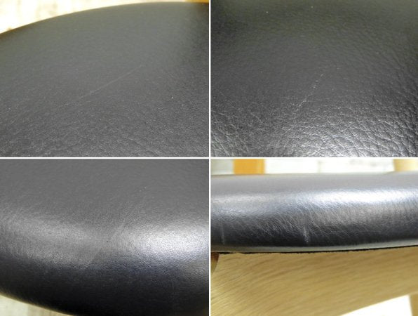 カールハンセン&サン Carl Hansen & son エルボーチェア CH20 オーク材 ソープ仕上げ ブラックレザー ハンス・J・ウェグナー 北欧家具 B ●