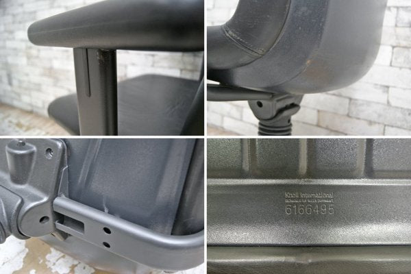 ノール knoll エグゼクティブアームチェア デスクチェア Niels Diffrient ビンテージ レザー ●